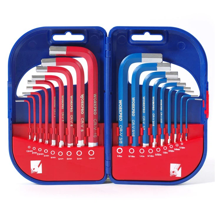 НАБІР ШЕСТИГРАННИХ КЛЮЧІВ З КОРОТКОЮ РУКОЮ 18 ШТ