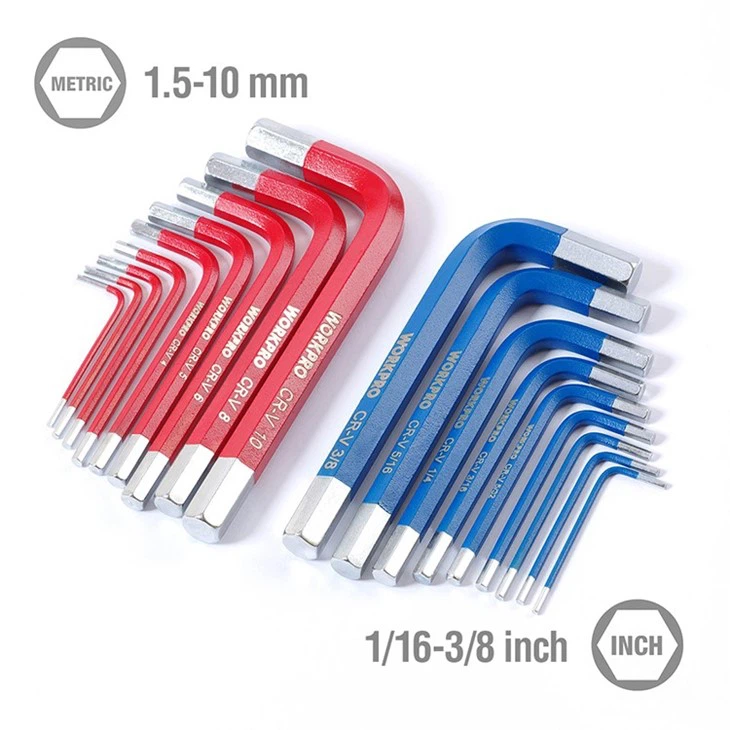 18PC SHORT ARM HEX KEY SET