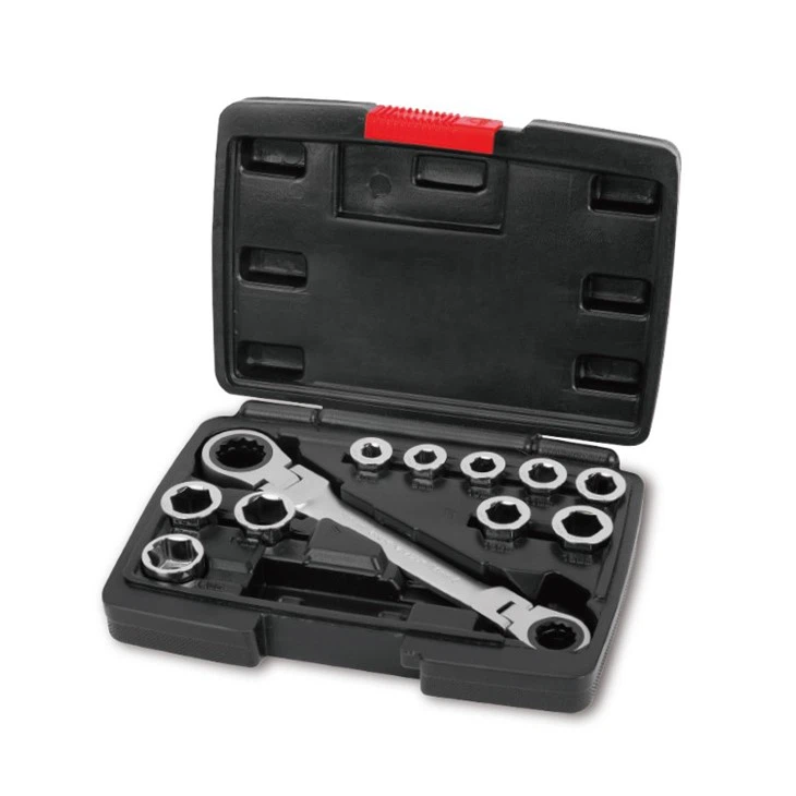 WORKPRO 11PCS DOUBLE RING AND DOUBLE FLEXIBLE RATCHET WRENCH TOOLBOX SET high quality